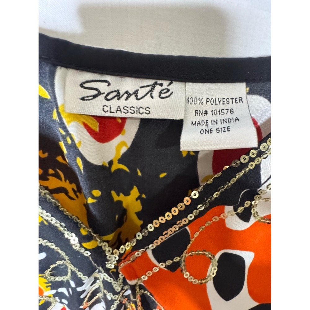 Sante Women Maxi Kaftan MuMu Resort Multi Print Sequin Cruise Maximalist Lounge - Picture 5 of 12